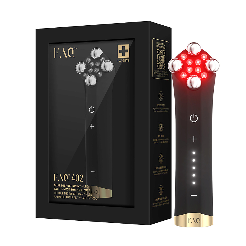 Изображение товара FOREO МИКРОТОКИ ДЛЯ ЛИФТИНГА И ТОНУСА ЛИЦА И ШЕИ С LED-СВЕТОМ FAQ 402, 1 шт.