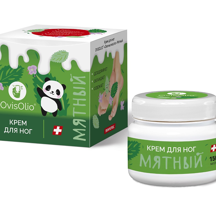 Изображение товара ОВИСОЛИО Крем для ног Овечье масло Мятный 150 мл натуральный уход для уставших ног