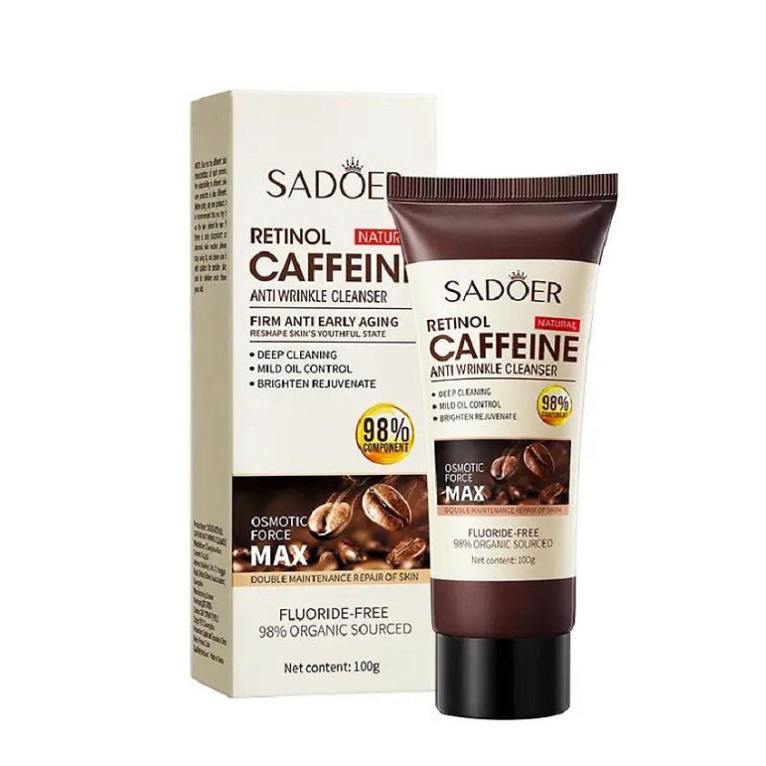 Изображение товара SADOER Средство для умывания подтягивающее с кофеином и ретинолом, 100 гр