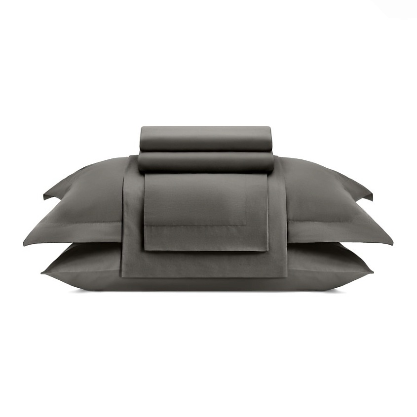 Изображение товара ARYA HOME COLLECTION Постельное белье Vip из Oднотонного Сатина Семейное 160x220 Бежевый, Серый