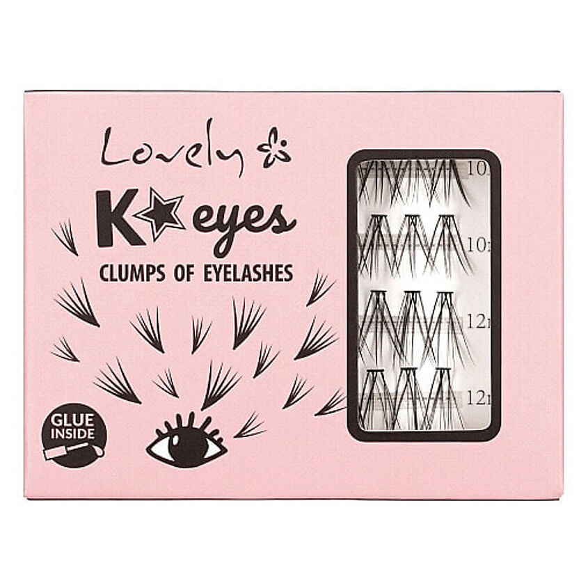 Изображение товара Накладные ресницы K*Eyes Clumps Of Eyelashes от LOVELY 40 пучков и клей