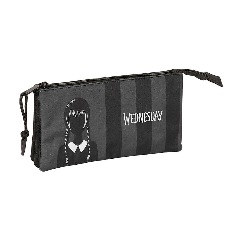 Изображение товара WEDNESDAY Тройной пенал Wednesday 22x12x3 cm, Черный