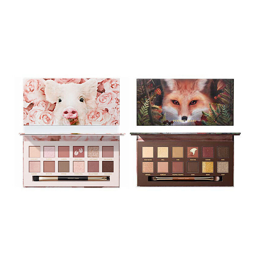 Изображение товара PERFECT DIARY Тени для век Piggy+Red Fox мультиколор мерцающие для зеленых глаз