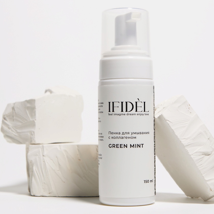 Изображение товара IFIDEL Пенка для умывания с коллагеном зеленая мята, 1 шт., 150 мл, свежий аромат и приятная текстура