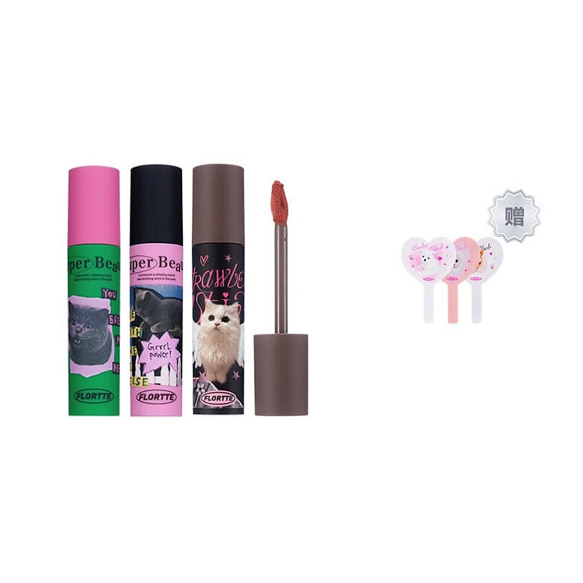 Изображение товара FLORTTE Набор кремовых помад I Am Super Beauty Lip Cream, M04+M06+N06