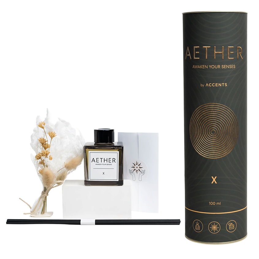 Изображение товара ACCENTS ВДОХНОВЕНИЕ С ПЕРВЫХ НОТ Аромадиффузор с сухоцветами в Премиум тубусе Aether X 420, 100