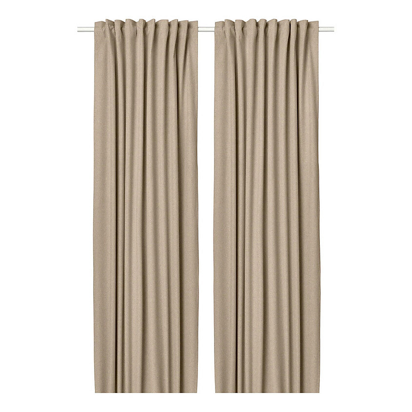 Изображение товара IKEA Комплект из 2 штор затемняющих с креплением ROSENMANDEL 135x300 см, Цвет: Бежевый