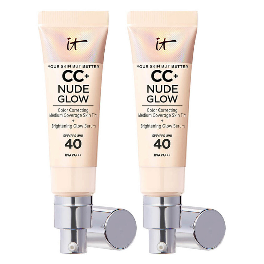 Изображение товара IT COSMETICS Тональный крем с сияющим финишем Nude Glow CC Cream Duo SPF40, 2 шт, Fair Porcelain