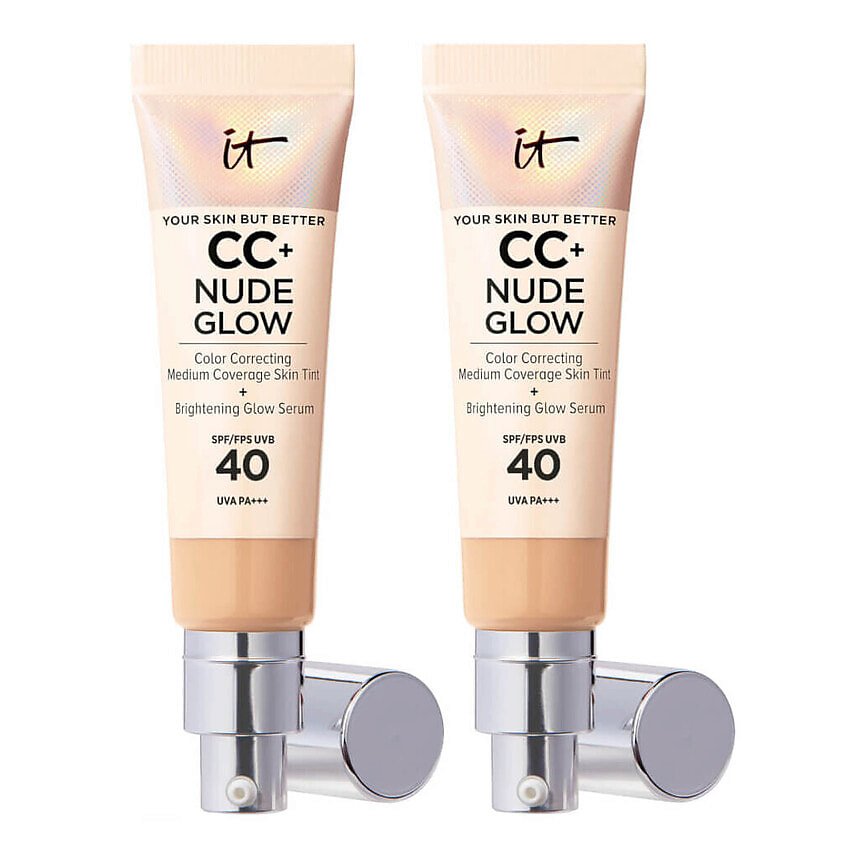 Изображение товара Набор из 2 сияющих CC кремов IT Cosmetics Nude Glow SPF40 для лица женщин