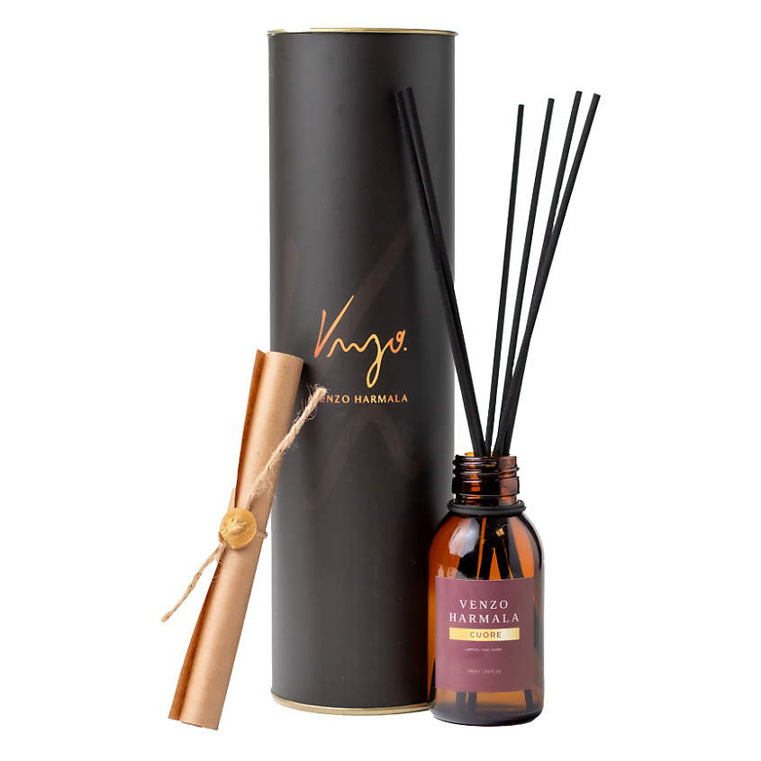 Изображение товара VENZO HARMALA Ароматический диффузор лимон роза кедр 200 мл стильный дизайн