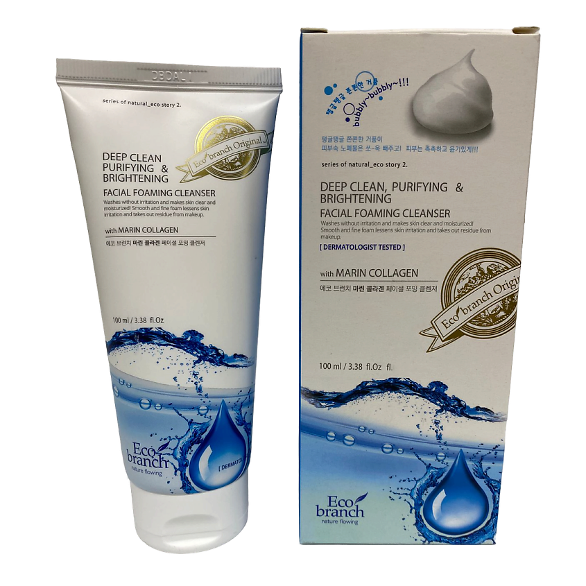 Изображение товара Глубокоочищающая пенка с морским коллагеном для лица ECOBRANCH 100 мл