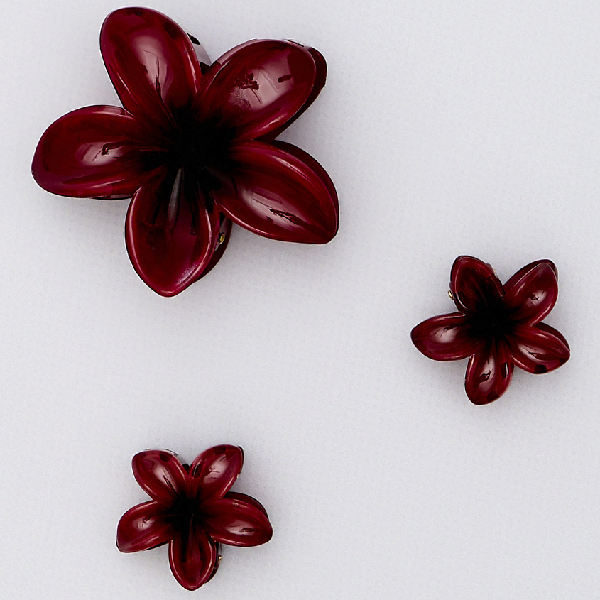 Изображение товара ZIKOLKI STORE Заколка крабик аксессуар для волос цветок подарочный набор крабов, 3 шт.