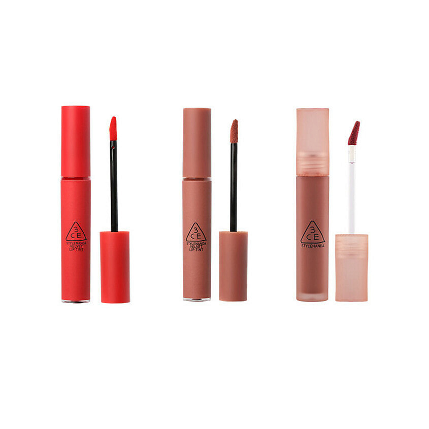 Изображение товара 3CE Набор: Тинт для губ Velvet Lip Tint + Тинт для губ Blur Water Tint, CHILDLIKE + WALK N TALK + LAYDOWN