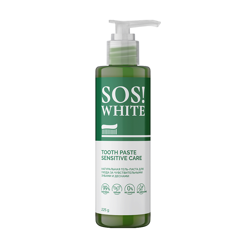 Изображение товара Натуральная гель-паста для чувствительных зубов и десен 225 г SOS!WHITE
