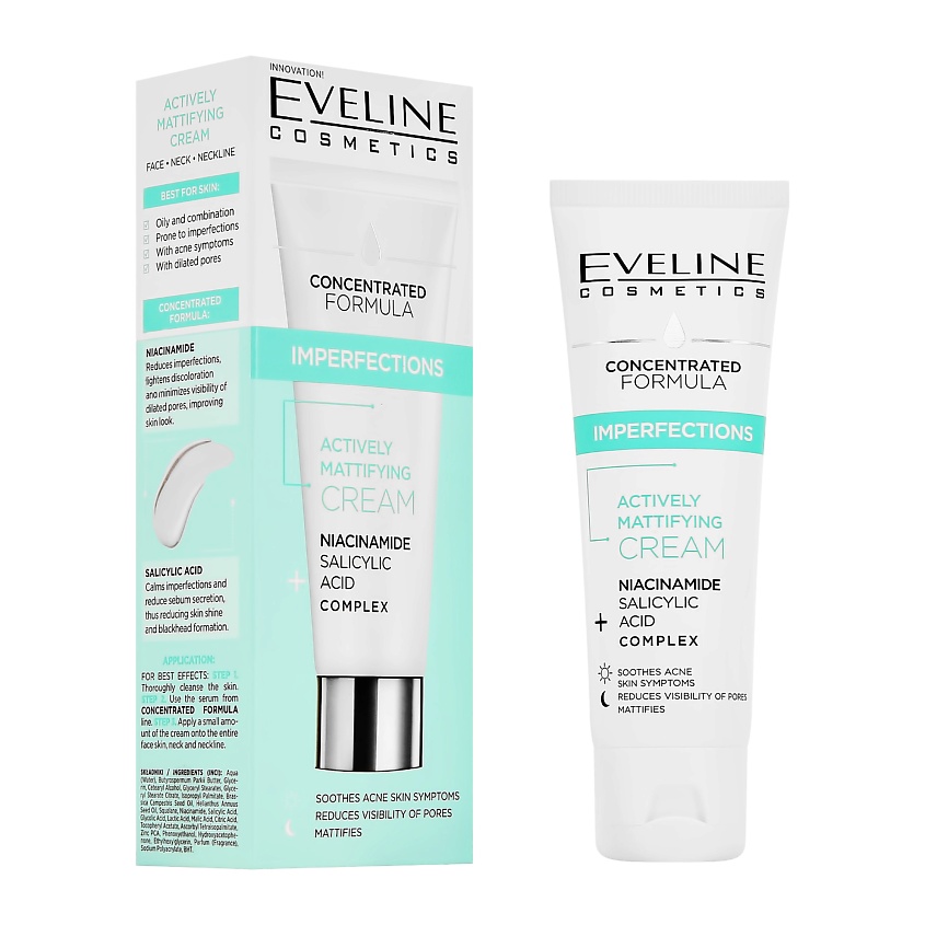 Изображение товара EVELINE Крем для лица CONCENTRATED FORMULA с ниацинамидом (матирующий), 1 шт.