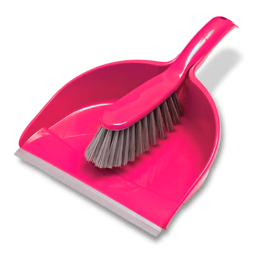Изображение товара YORK Щётка+совок с резинкой Компакт, Розовый