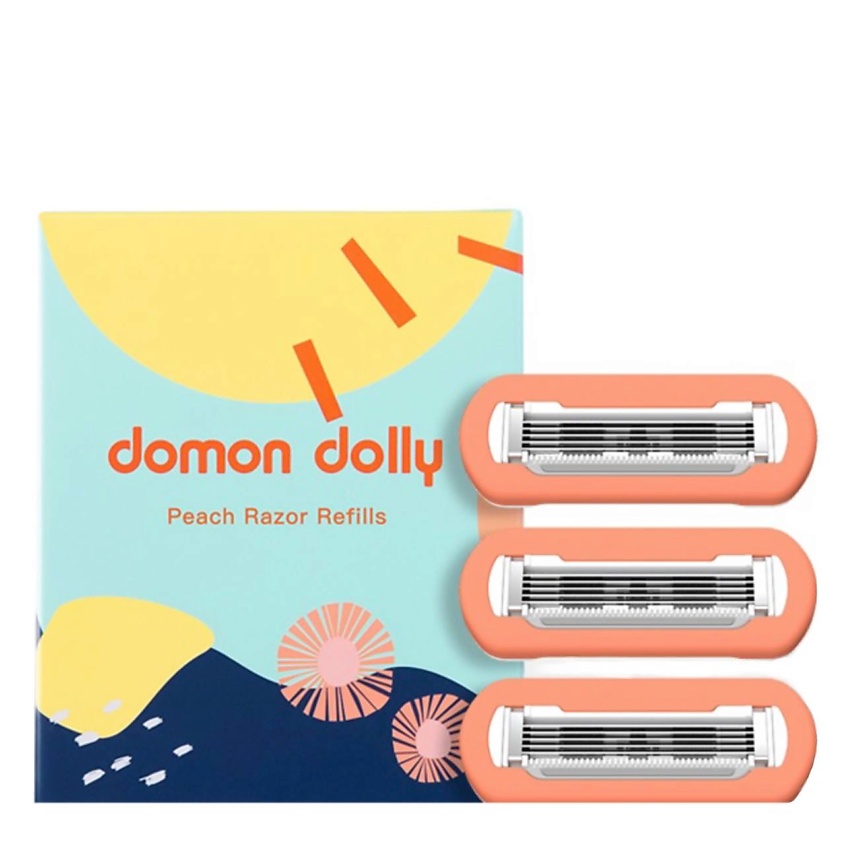 Изображение товара DOMON DOLLY Cменные кассеты 5 лезвий для бритвы Peach, Lemon и Venus с увлажняющими полосками, 3 шт., 1 шт.