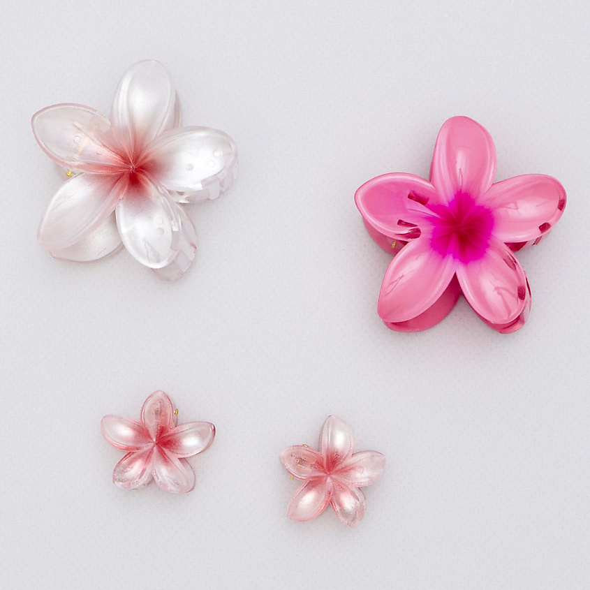 Изображение товара ZIKOLKI STORE Заколка крабик аксессуар для волос цветок подарочный набор крабов, 4 шт.