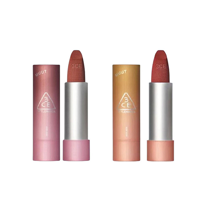 Изображение товара 3CE Набор матовых помад для губ [3CE X MUUT] Cashmere Hug Lipstick, BLUSH BROWN + TRY HARDER