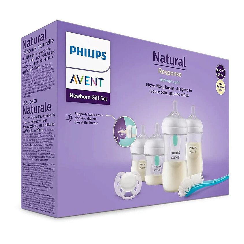 Изображение товара PHILIPS Детский подарочный набор Natural Response Airfree 2х125мл 2х260мл щетка пустышка