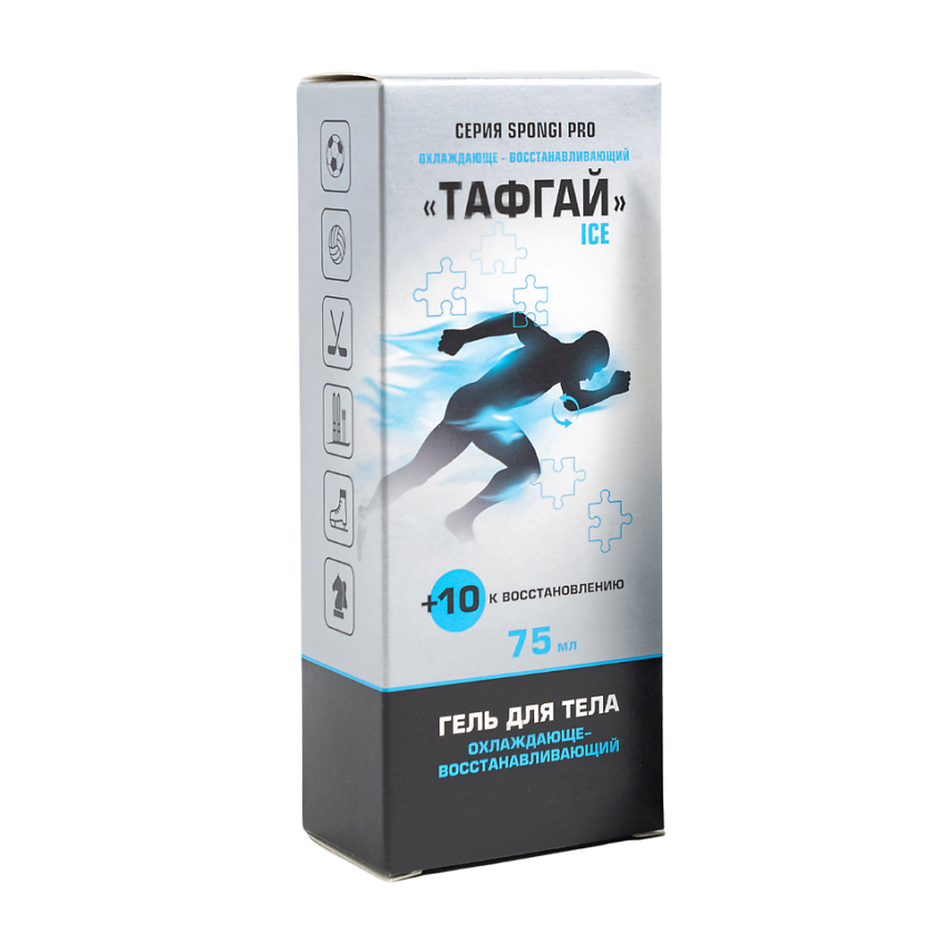 Изображение товара ТАФГАЙ ICE гель для тела охлаждающе-восстанавливающий серии Spongi Pro, 1 шт. туба 75 мл охлаждающе-разогревающий