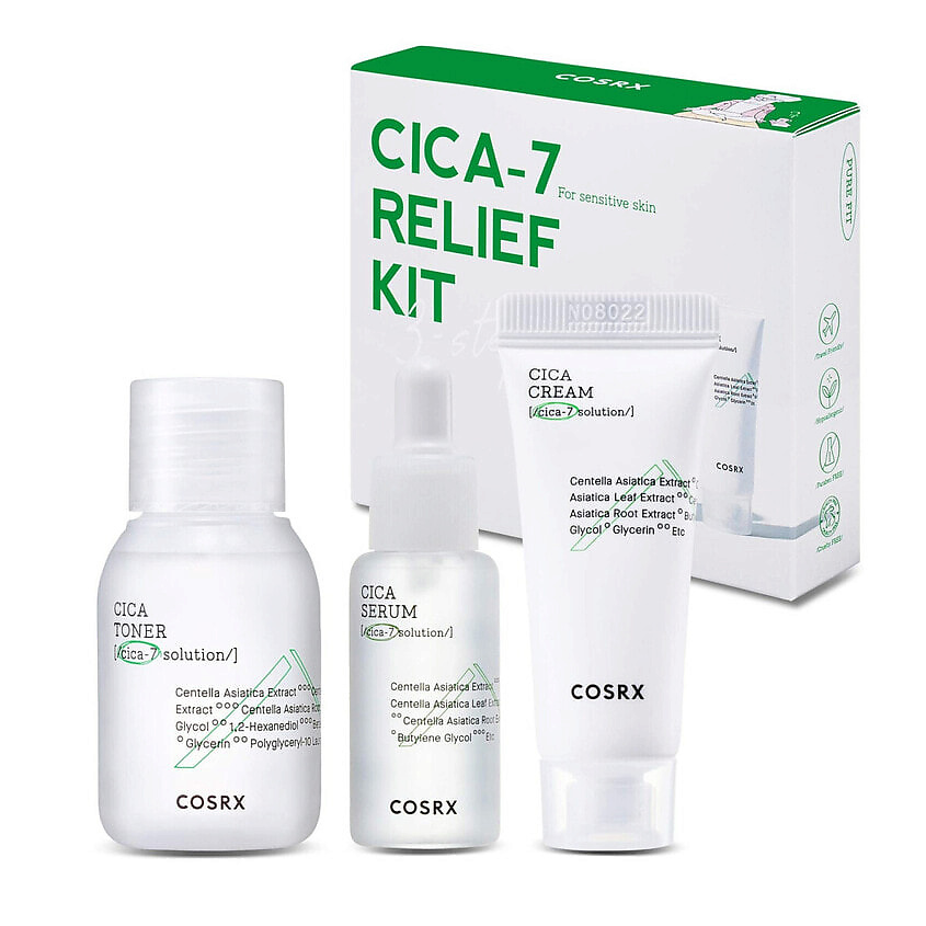 Изображение товара COSRX Набор Pure Fit Cica-7 Kit, 30 мл + 10 мл + 15 мл