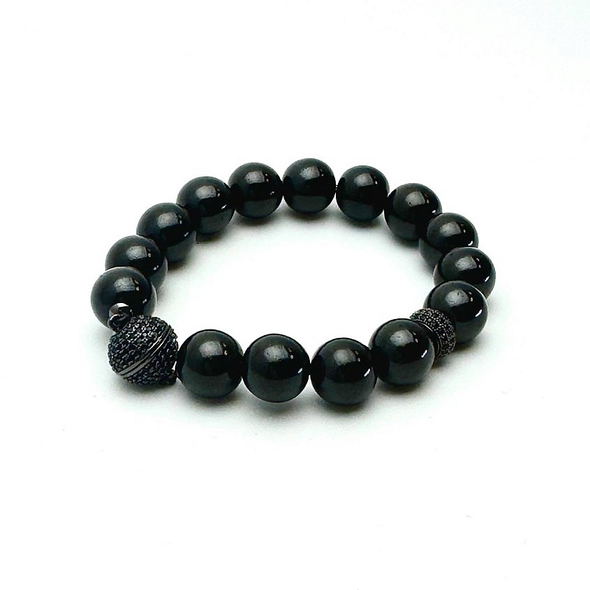 Изображение товара MAOMI Браслет из гагата на магнитной застежке, 1 шт