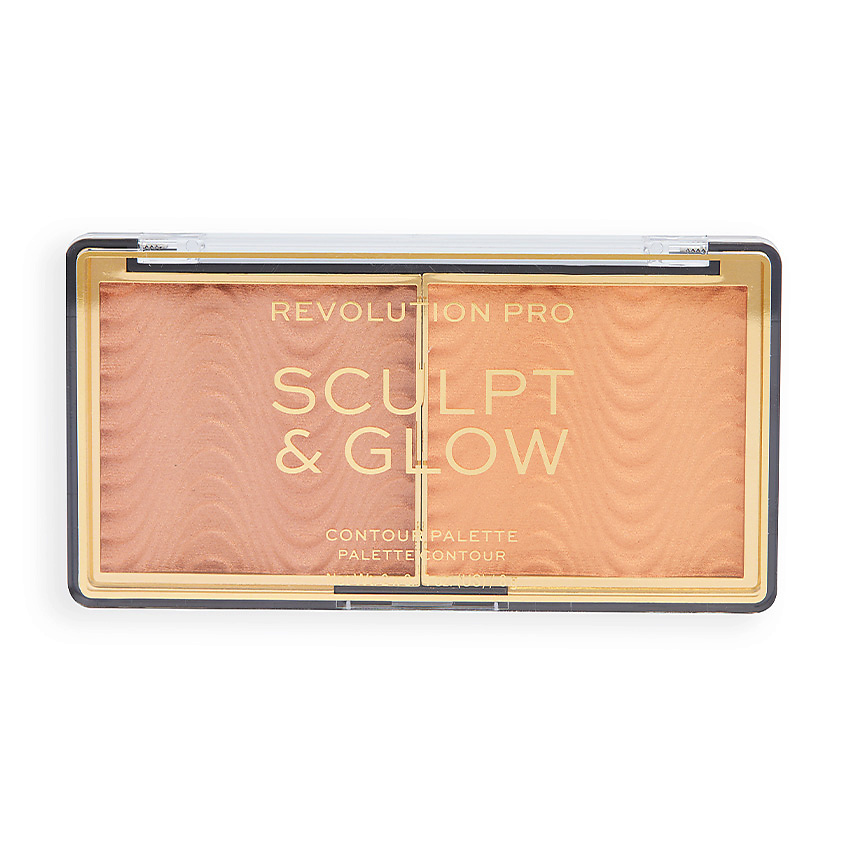 Изображение товара REVOLUTION PRO Палетка для макияжа: Бронзер и хайлайтер Sculp & Glow, Medium-Deep, 16 г