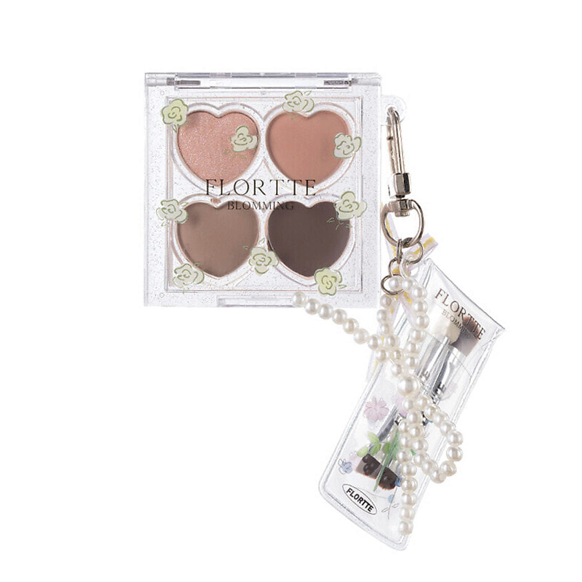 Изображение товара Компактные тени-брелок Blooming Series 4 Color 3 palettes универсальные оттенки