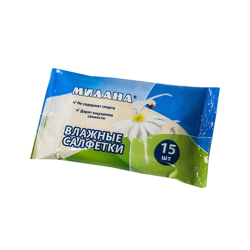 Изображение товара МИЛАНА Освежающие влажные салфетки 15 шт., 15 шт.