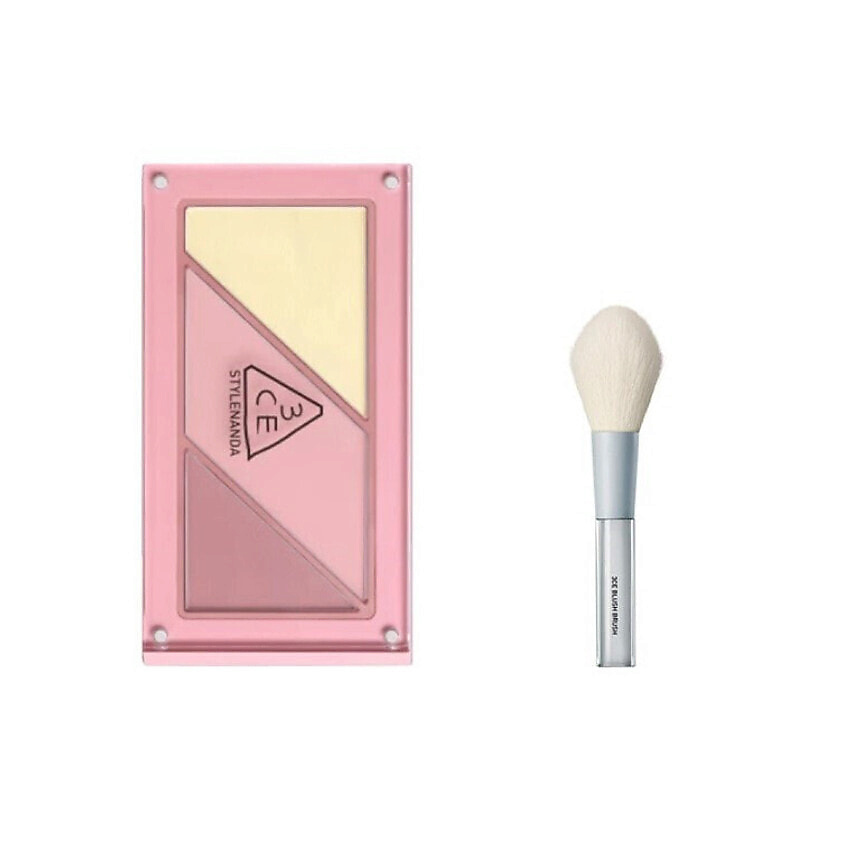 Изображение товара 3CE Набор: Румяна Layer-it-all Blush Palette + Кисть для румян Blush Brush, Cloud Pink
