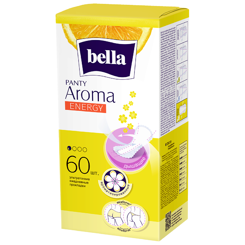 Изображение товара BELLA Прокладки ежедневные ультратонкие Panty aroma energy, 60 шт.