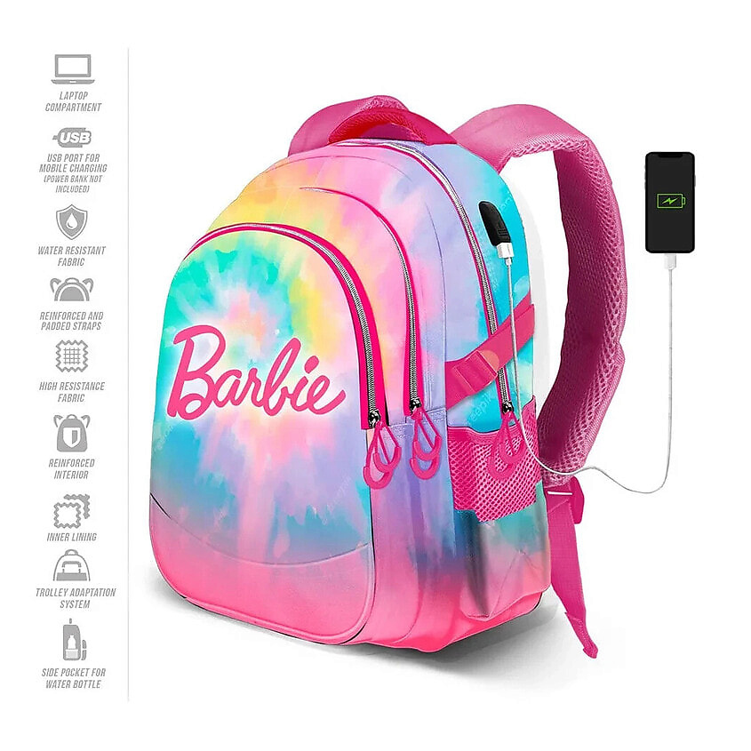 Изображение товара Рюкзак KARACTERMANIA Barbie Tie Dye Plus мультиколор с USB портом и влагозащитой