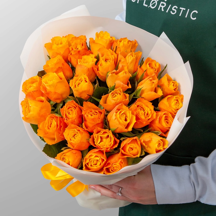 Изображение товара STUDIO FLORISTIC Букет Роз Кения 31 шт «Янтарный свет», 1 шт.