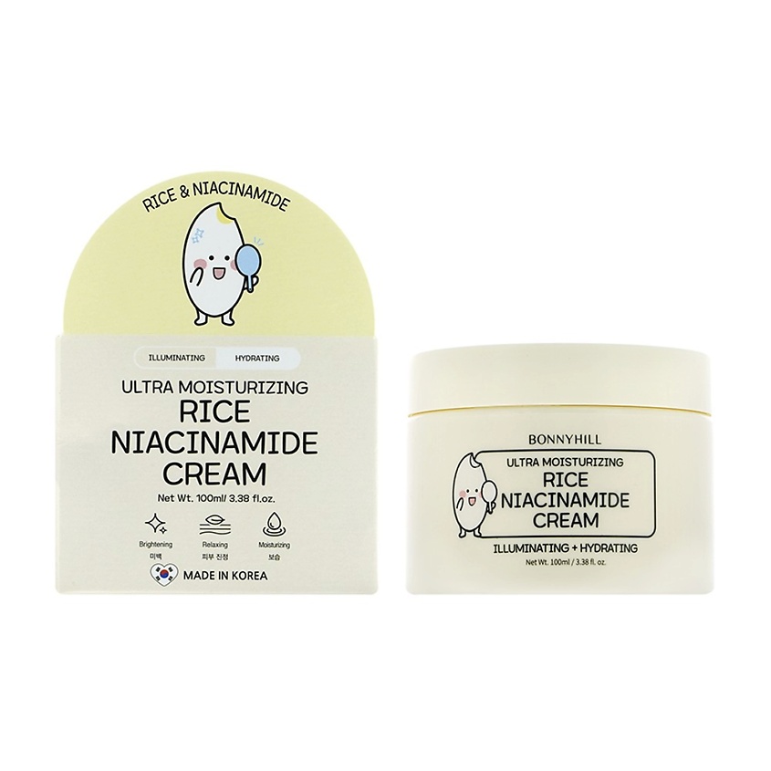 Изображение товара Крем для лица с экстрактом риса и ниацинамидом BONNYHILL 100 мл для сияния и защиты