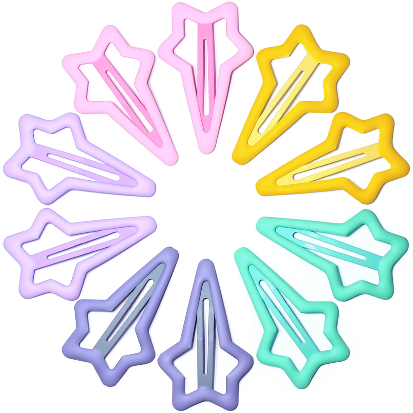 Изображение товара Матовые черные заколки звездочки для волос в наборе 10 шт LEROYA