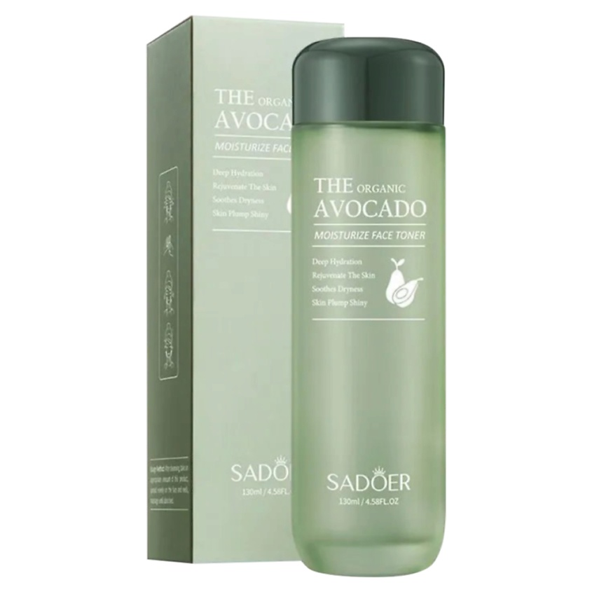 Изображение товара SADOER Тонер для лица органический увлажняющий с экстрактом авокадо, 130 мл