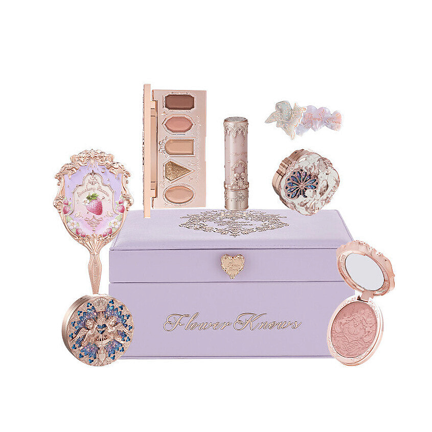 Изображение товара Лимитированный набор для макияжа Strawberry Rococo от Flower Knows с колодой из 8 средств