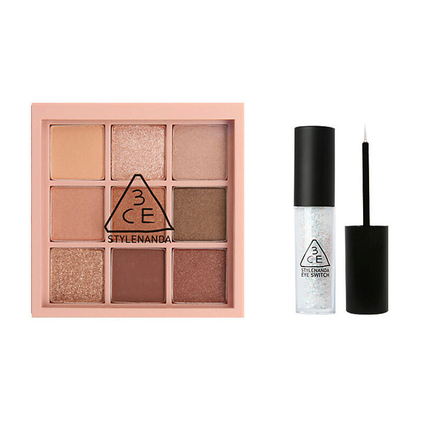 Изображение товара 3CE Набор: Палетка теней для век Multi Eye Color Palette + Блестящая подводка для глаз Eye Switch, OVERTAKE + DOUBLE NOTE