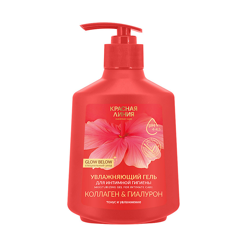 Изображение товара Гель для интимной гигиены Красная Линия с коллагеном и гиалуроном 250 мл
