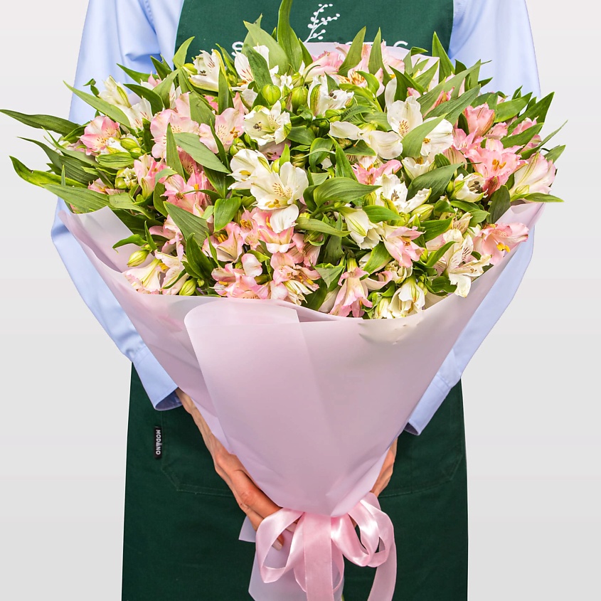 Изображение товара Букет Альстромерий Тропический поцелуй 51 шт. яркое оформление и долговечность