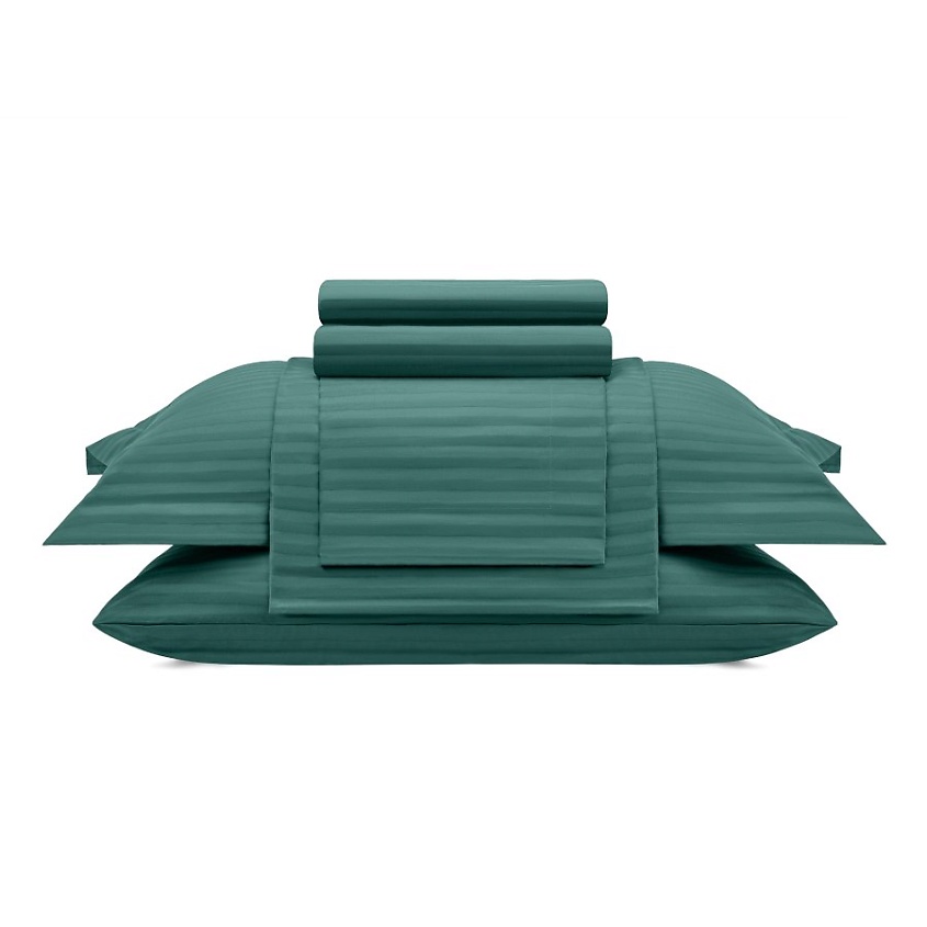 Изображение товара ARYA HOME COLLECTION Постельное белье Vip из Страйп Сатина, Зеленый