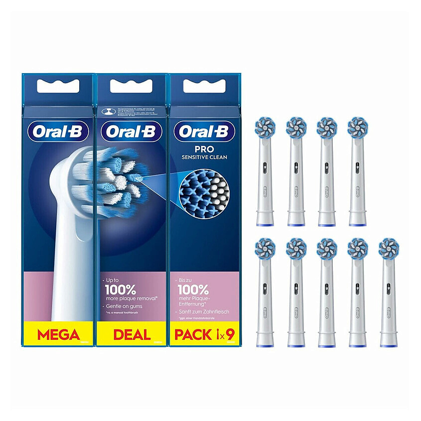 Изображение товара Насадки для электрической зубной щетки Oral-B Pro Sensitive Clean 9 шт Изображение товара Насадки для электрической зубной щетки Oral-B Pro Sensitive Clean 9 шт
