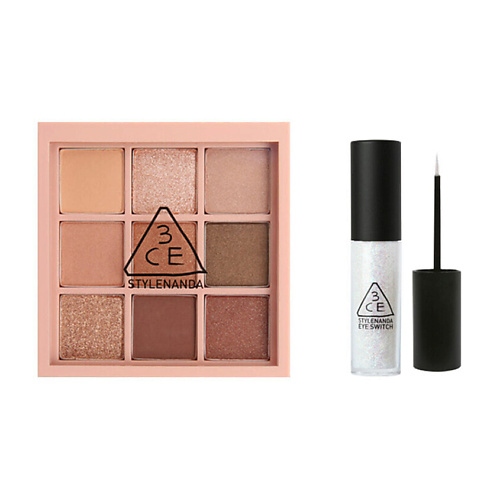 

3CE Набор: Палетка теней для век Multi Eye Color Palette + Блестящая подводка для глаз Eye Switch, Набор: Палетка теней для век Multi Eye Color Palette + Блестящая подводка для глаз Eye Switch