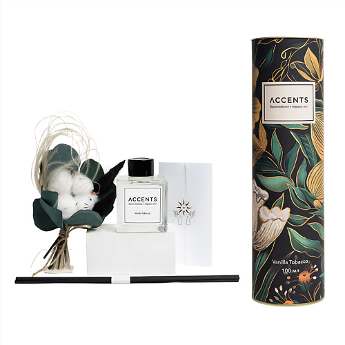 

ACCENTS ВДОХНОВЕНИЕ С ПЕРВЫХ НОТ Аромадиффузор для дома с сухоцветами Vanilla Tobacco 100, Аромадиффузор для дома с сухоцветами Vanilla Tobacco