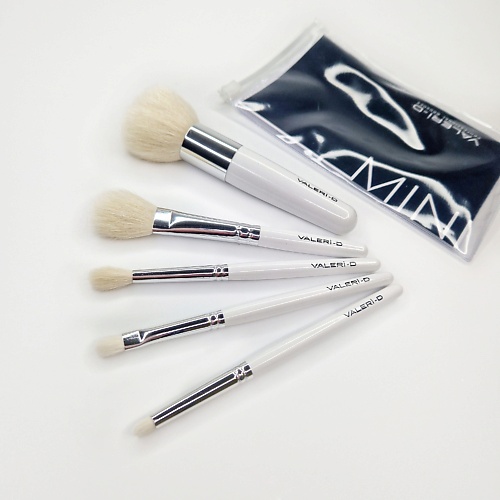 

VALERI-D Набор кистей MINI из волоса козы на белой ручке, Набор кистей MINI из волоса козы на белой ручке