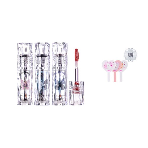 

FLORTTE Набор блесков для губ Butterfly Hello Beauty Lip Lacquer, Набор блесков для губ Butterfly Hello Beauty Lip Lacquer