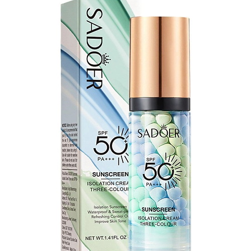 

SADOER Основа под макияж трёхцветная выравнивающая SPF50+ PA+++, Основа под макияж трёхцветная выравнивающая SPF50+ PA+++