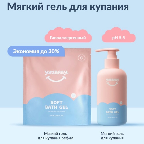 

YESBABY Набор Мягкий гель для купания детский SOFT BATH GEL и рефил 500 мл 300, Набор Мягкий гель для купания детский SOFT BATH GEL и рефил 500 мл