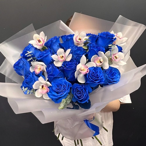 

ДАРИ ЦВЕТЫ Синие розы и орхидея, Синие розы и орхидея